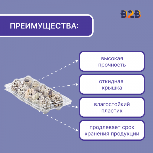 Упаковка для перепелиных яиц, 10 ячеек (пластик)