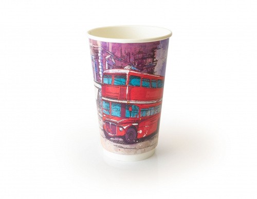 Двухслойный бумажный стакан "Big City Life" с технологией ThermoCup 400 мл для кофейных напитков, коктейли 90*60*135 мм