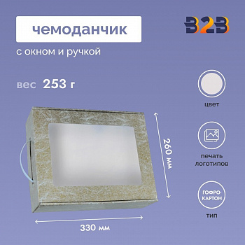 Чемоданчик с окном и ручкой 330х260х100мм