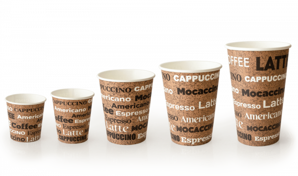 Однослойный бумажный стаканс дизайном "COFFEE" 300 мл для больших порций чая и кофе, латте, капучино 90*60*111 мм