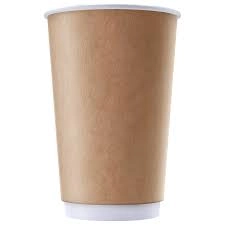 Двухслойный крафт бумажный стакан с технологией ThermoCup 500 мл для кофейных напитков, коктейлей 90*62*157 мм